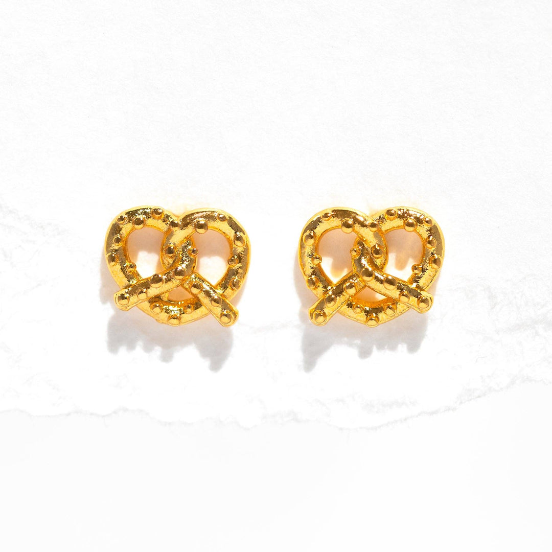 Knot Your Average Pretzel Studs: Gold