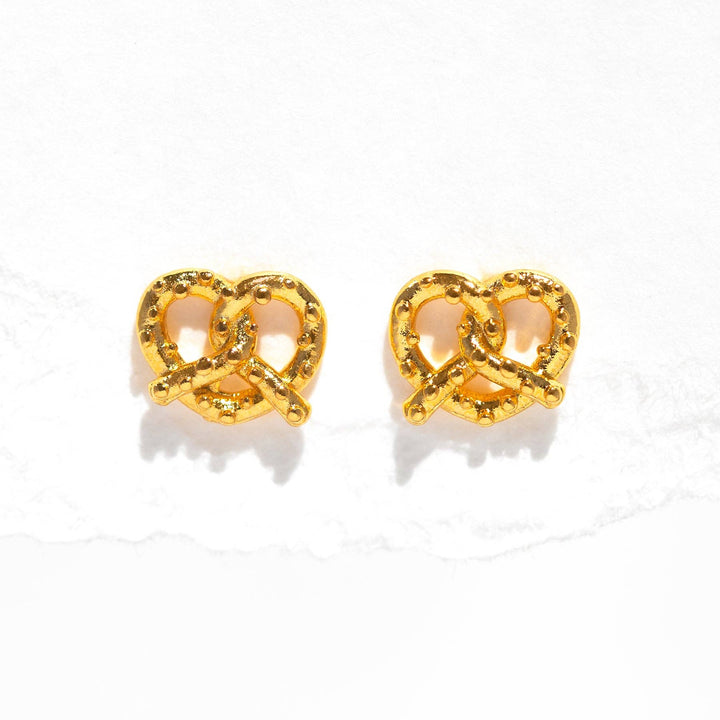 Knot Your Average Pretzel Studs: Gold