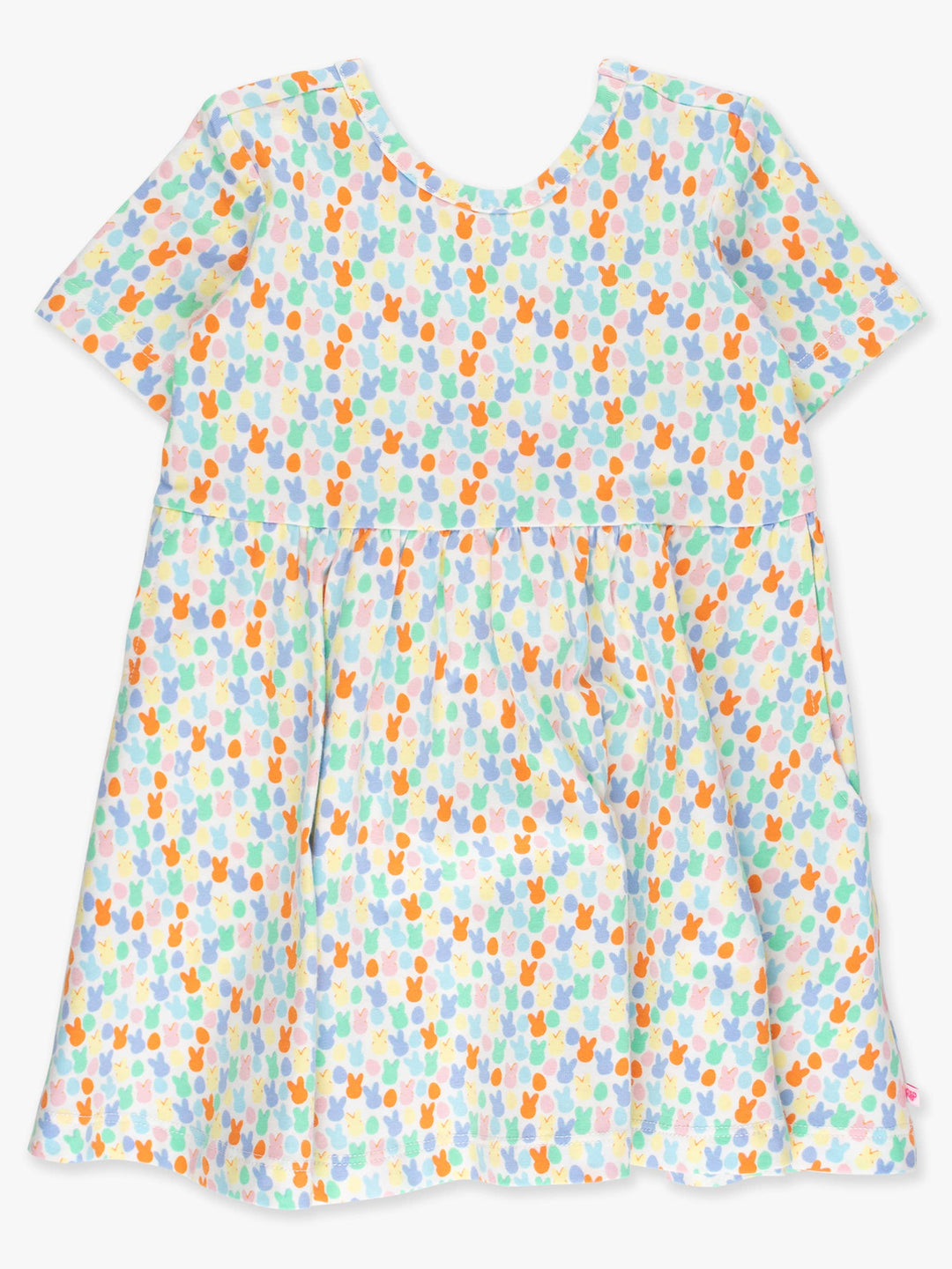 Girls Hoppy Eggs Short Sleeve Knit Twirl Dress