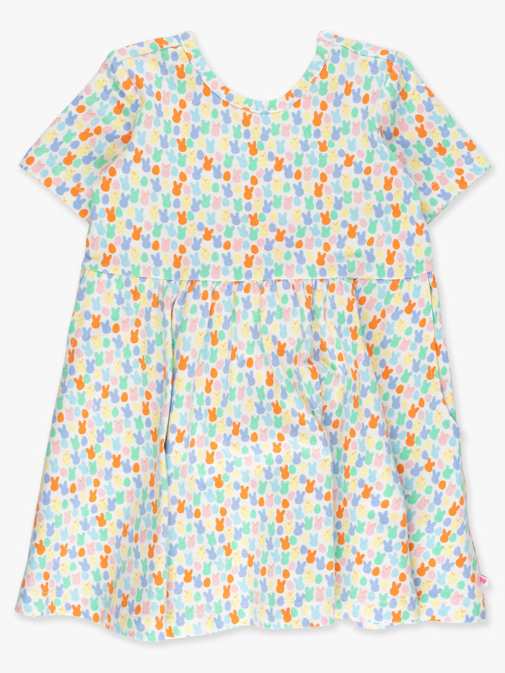 Girls Hoppy Eggs Short Sleeve Knit Twirl Dress