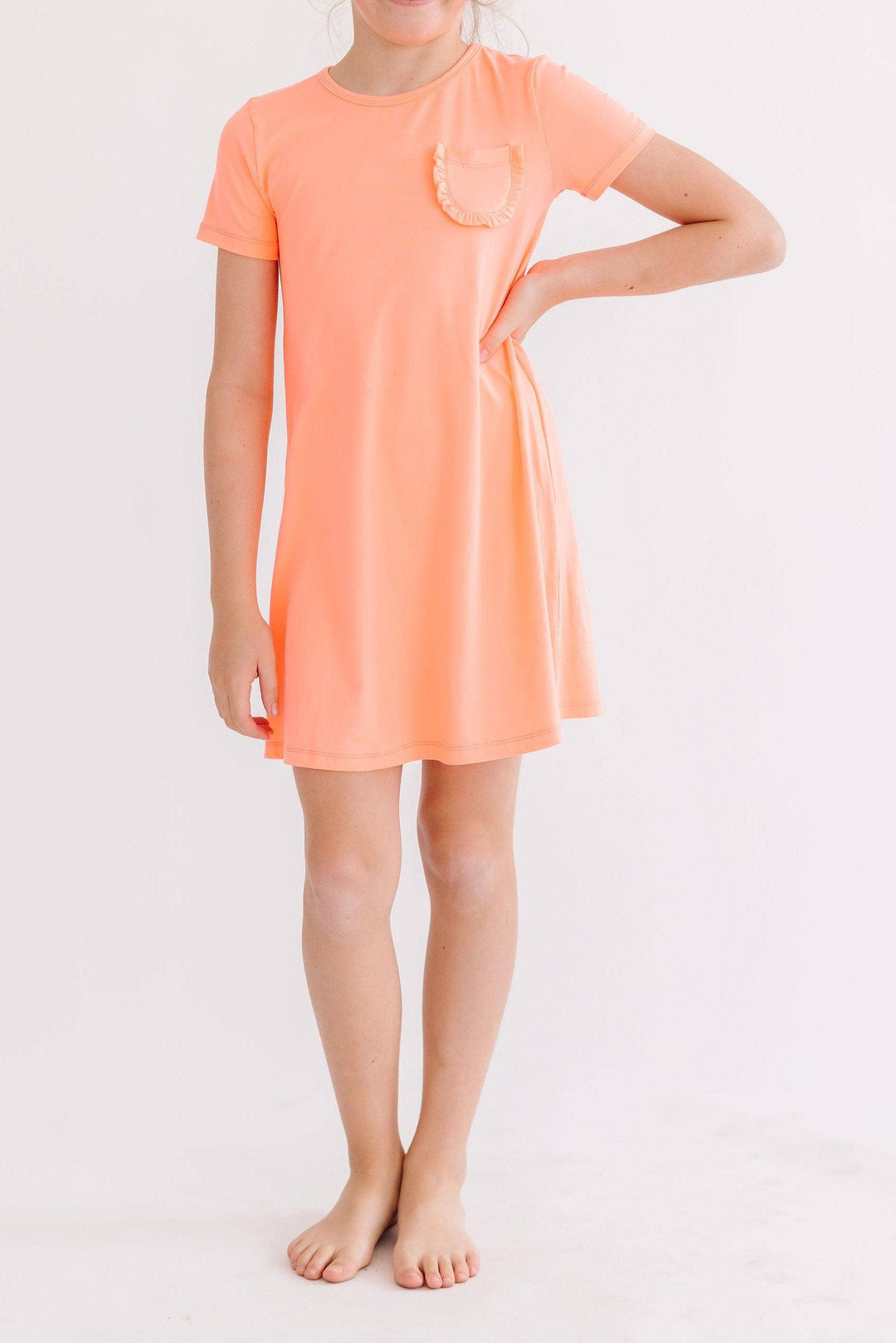 Neon Coral T-Shirt Dress