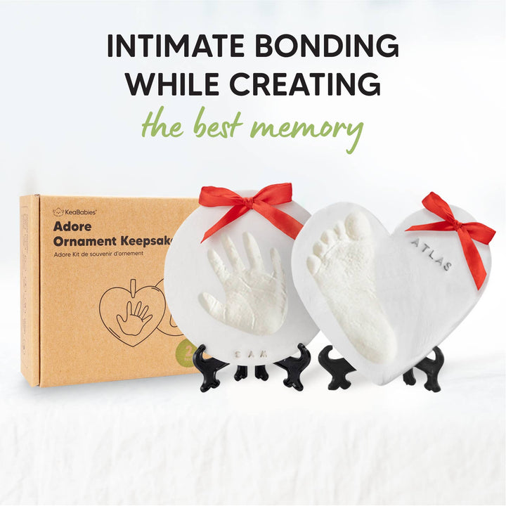 KeaBabies ADORE Baby Handprint Keepsake Ornament (Glaze)