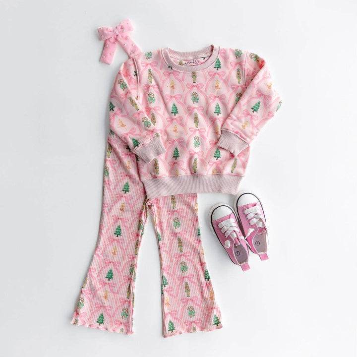 Nutcracker Trellis Christmas Flare Legging - Kids Clothing: 4T
