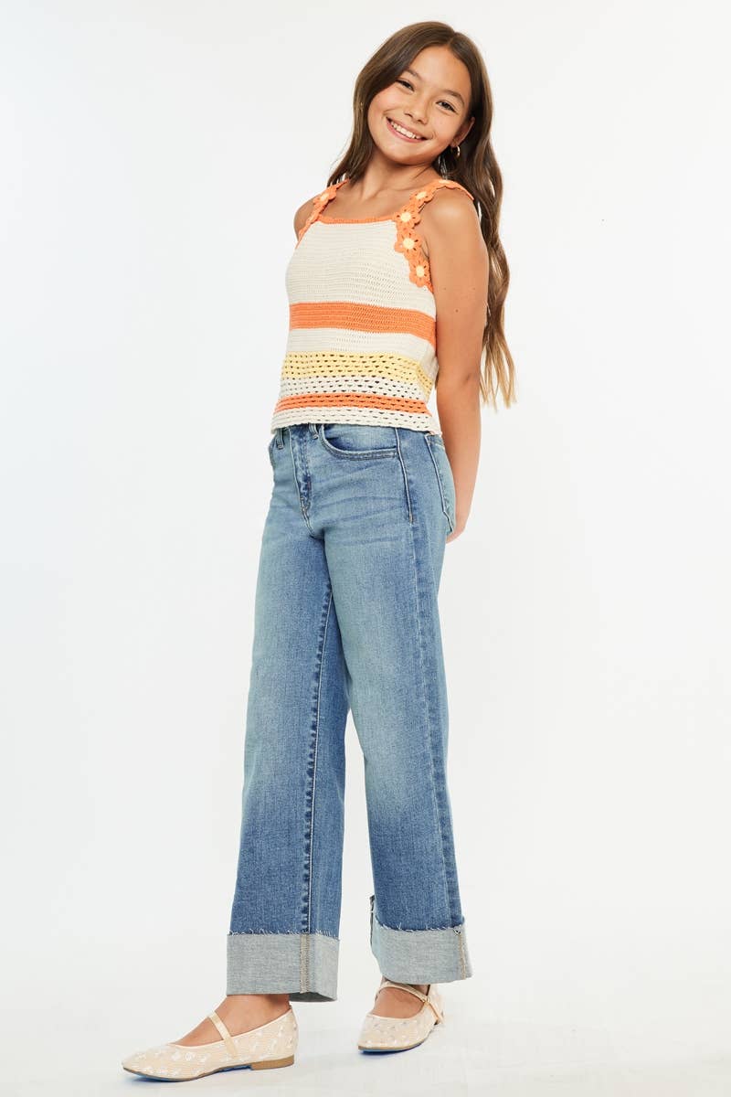 Whitney High Rise Crop Wide Leg Jeans