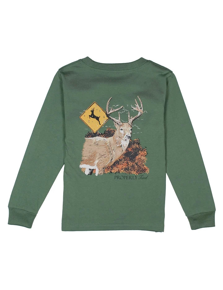 Boys Deer Crossing LS Fern Green
