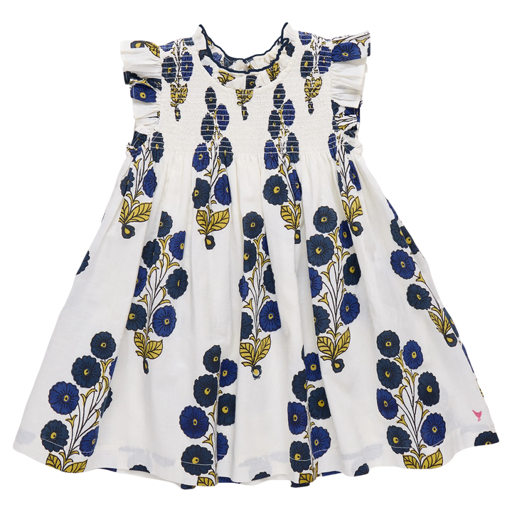 Girls Stevie Dress - Navy Buttercup Floral