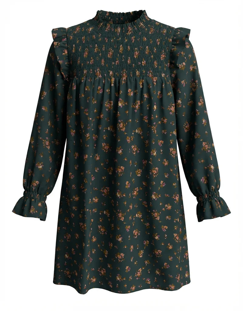 Lottie Dress Evergreen Vintage Floral