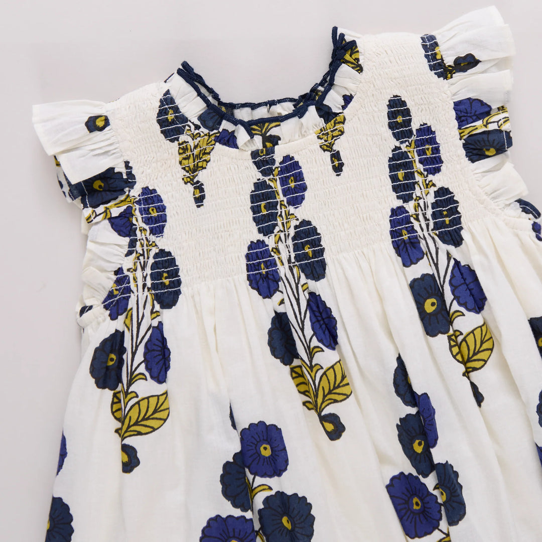 Girls Stevie Dress - Navy Buttercup Floral
