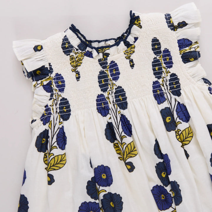 Girls Stevie Dress - Navy Buttercup Floral