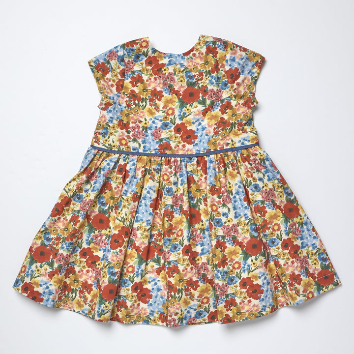 Girls Fatima Dress-Watercolor Meadow