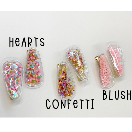 Confetti Shaker Pigtail Clips