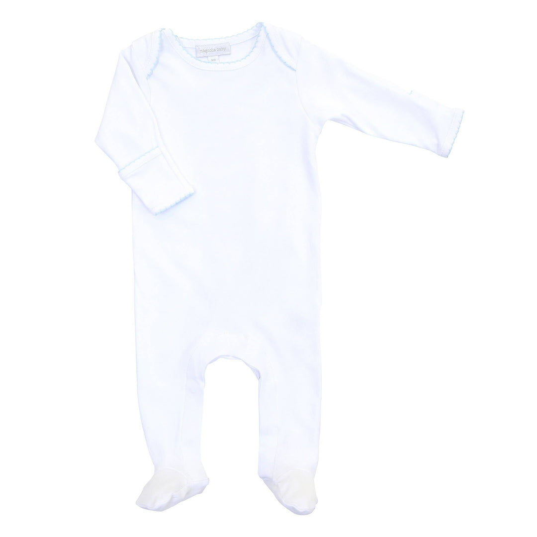 Essentials White w/Blue Lap Footie