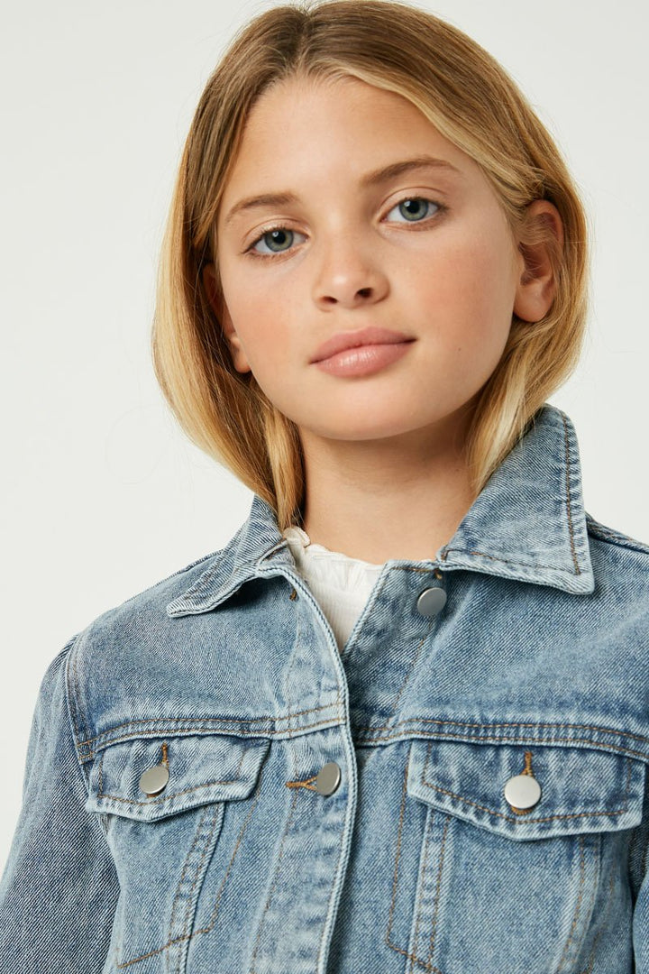 Peplum Ruffle Denim Jacket