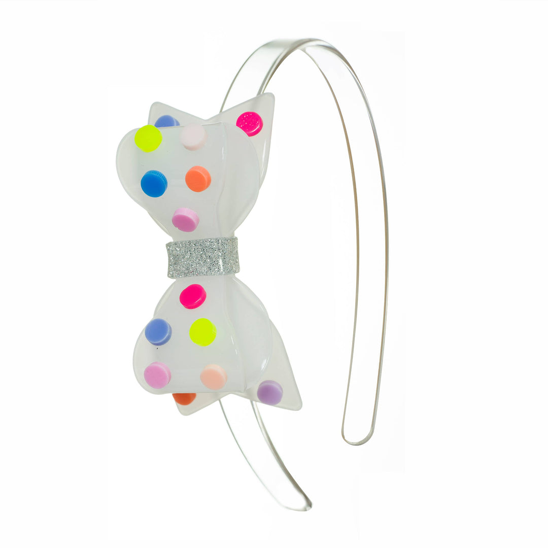 Fat Bow Pastel Clouds Dots Headband