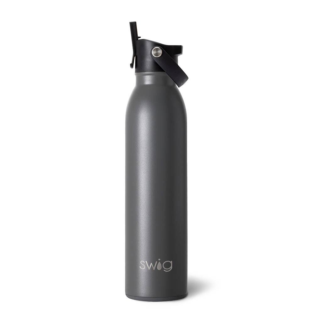 Grey Flip + Sip Water Bottle (20oz)