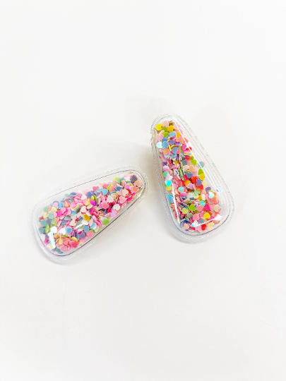 Confetti Shaker Pigtail Clips