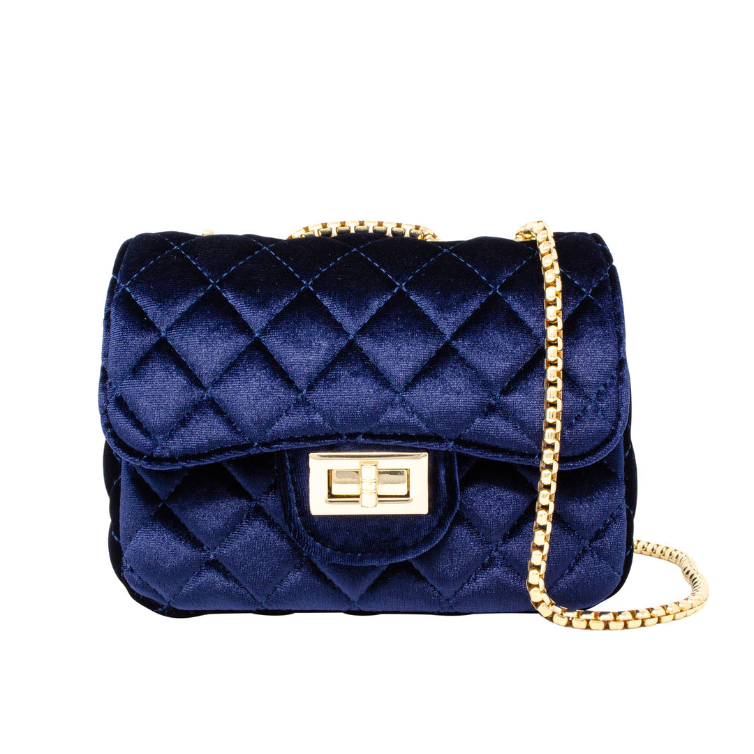 Classic Large Suede Handbag-Navy