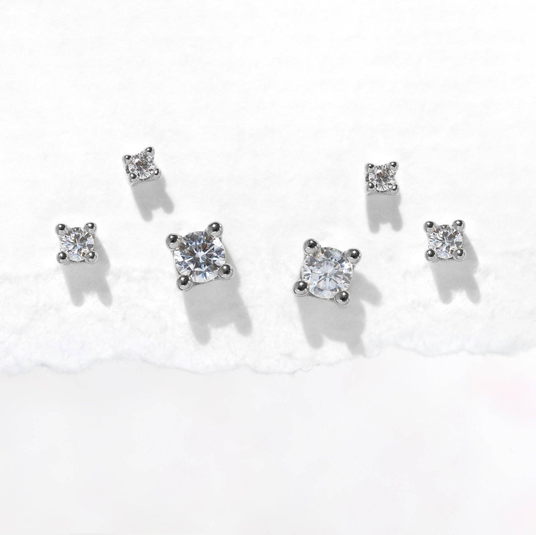 Classic Radiance 3-pair Earring Set: Silver