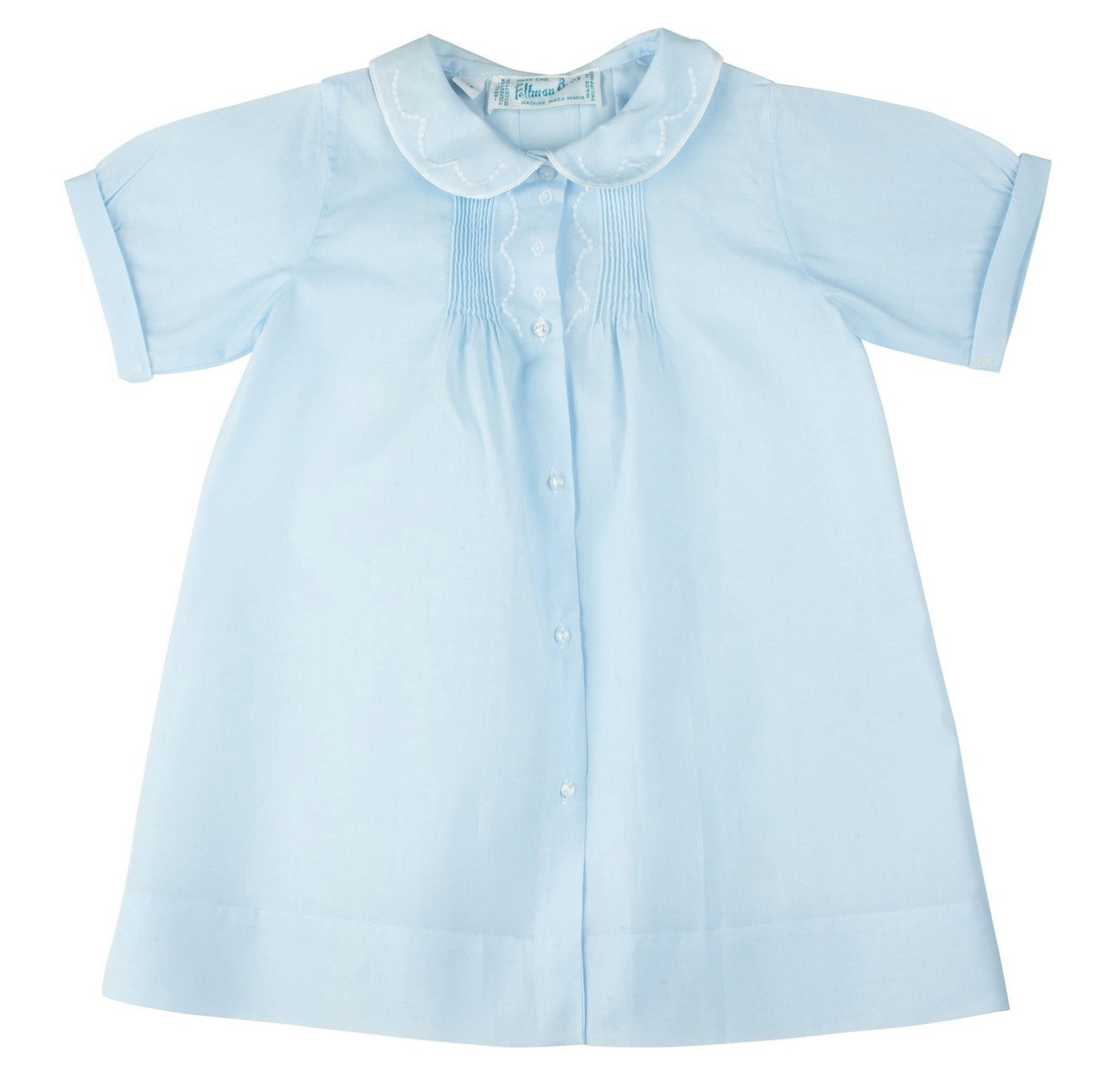 Boys Embroidered Collar Folded Daygown