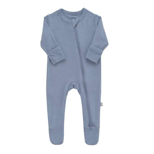 Zippered Footie- Slate